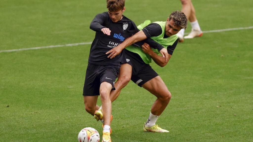 Febas y Kevin, en un entrenamiento de la semana.