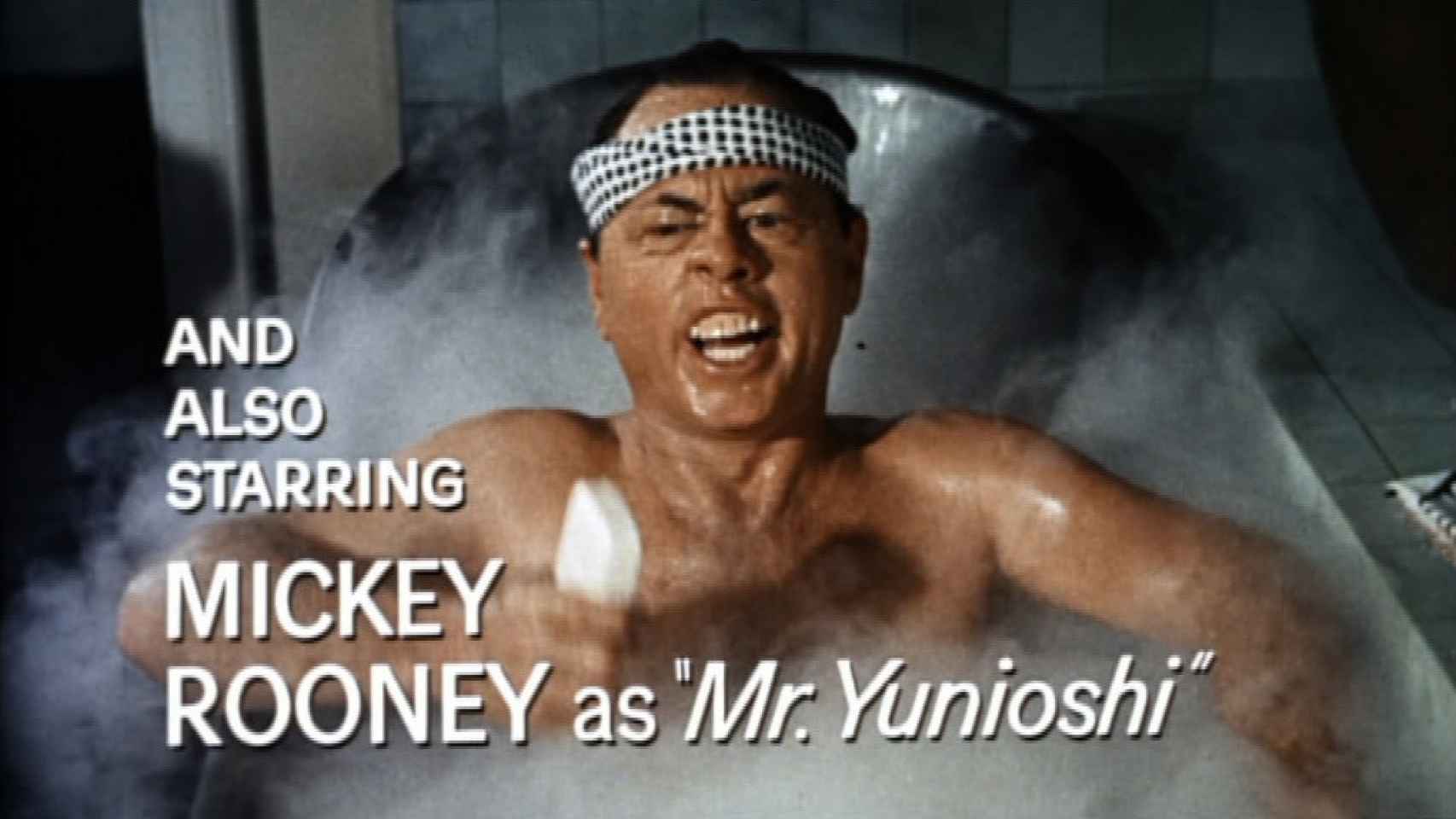 Mickey Rooney, en los créditos de 'Desayuno con diamantes'.