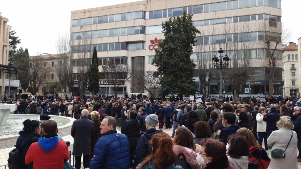 Una imagen de la manifestación que ha discurrido este domingo por las calles de Cuenca.