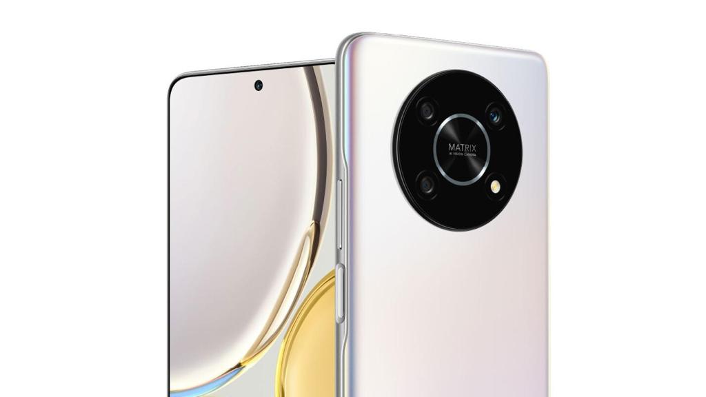 Honor X9 en color blanco por detrás