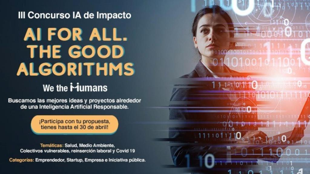 Cartel del concurso de IA ética organizado por el think tank 'We The Humans'.