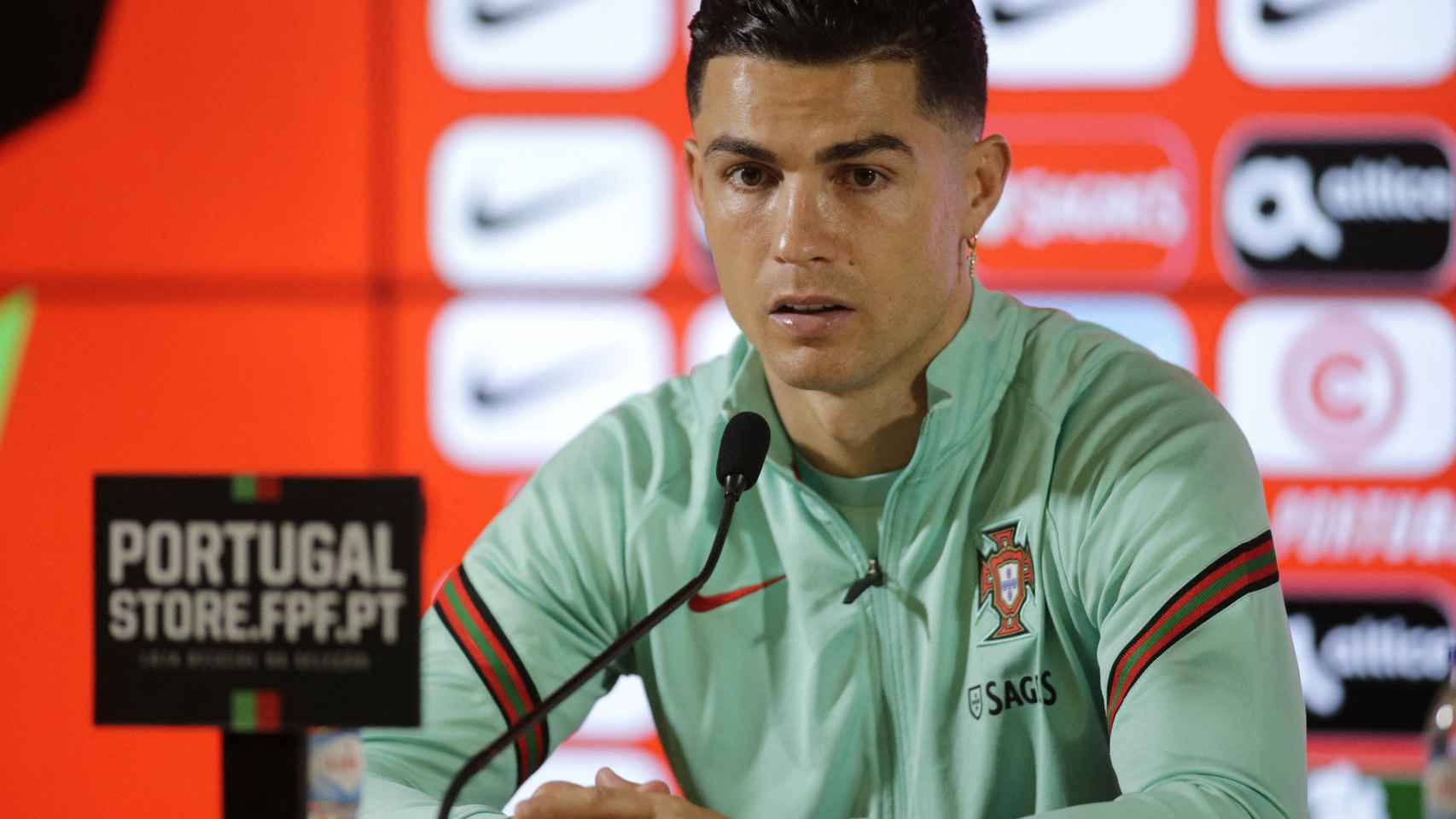 Cristiano Ronaldo, en rueda de prensa con la selección de Portugal