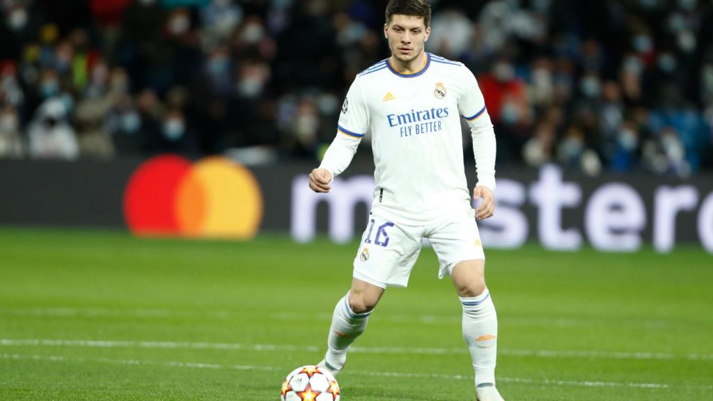 Luka Jovic, durante un partido con el Real Madrid.