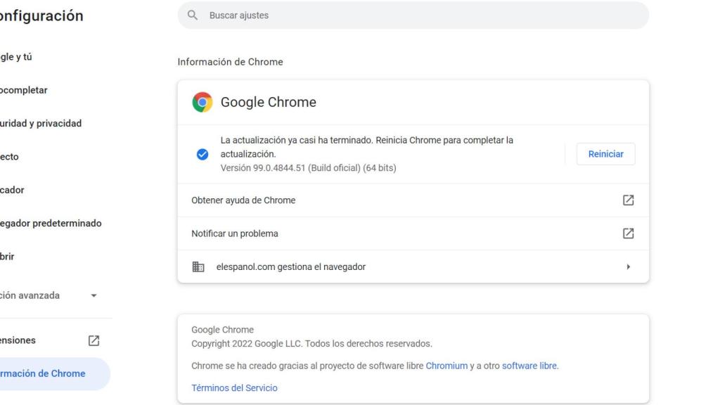 Actualización Google