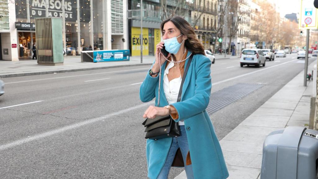 Paz Padilla en una de sus últimas imágenes públicas por las calles de Madrid en febrero de 2022.