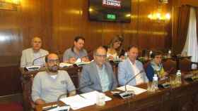 Grupo de Diputados Socialistas en un Pleno presencial de la Diputación de Zamora