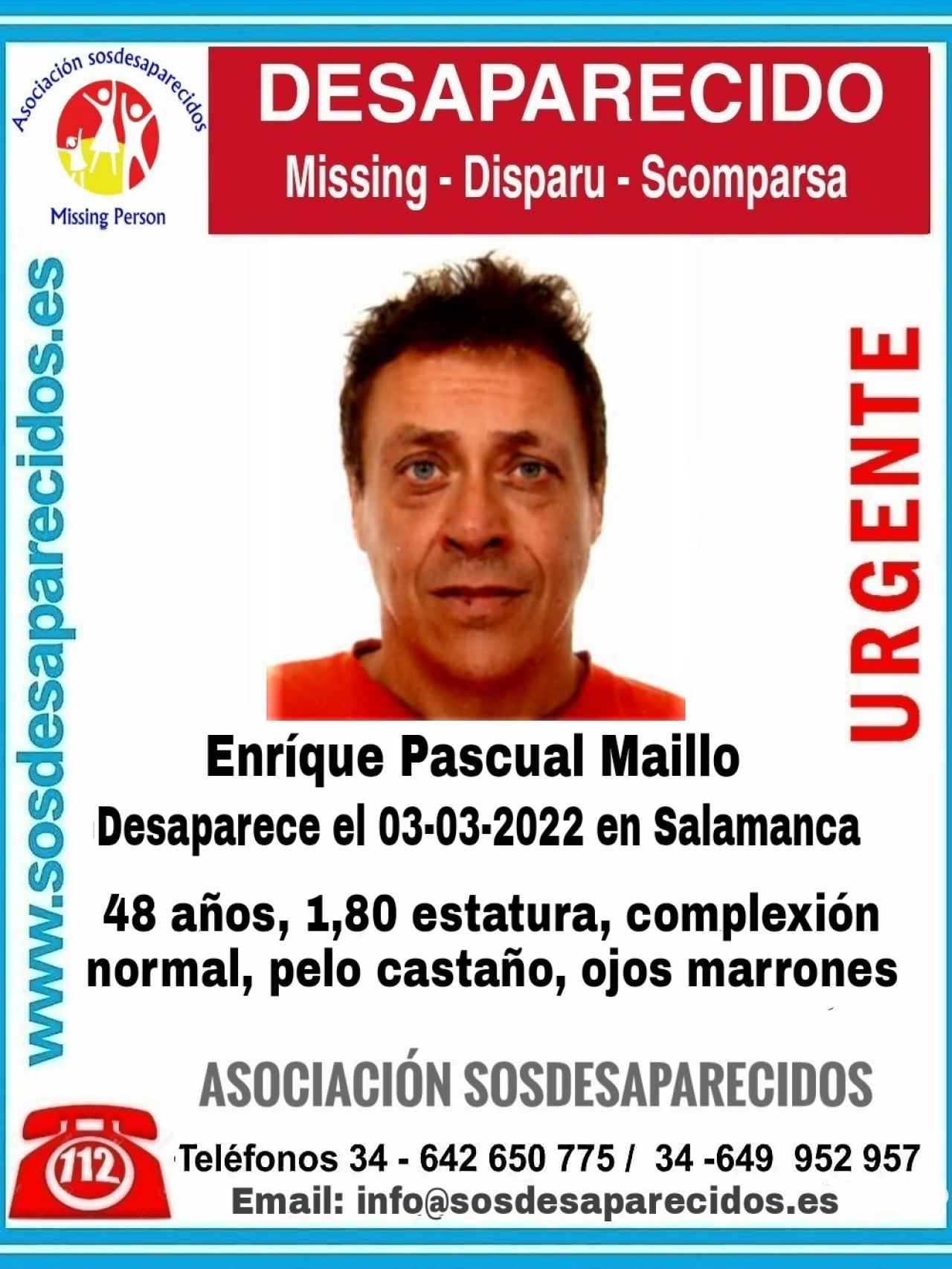 Bucan a un hombre de 48 desaparecido en Salamanca