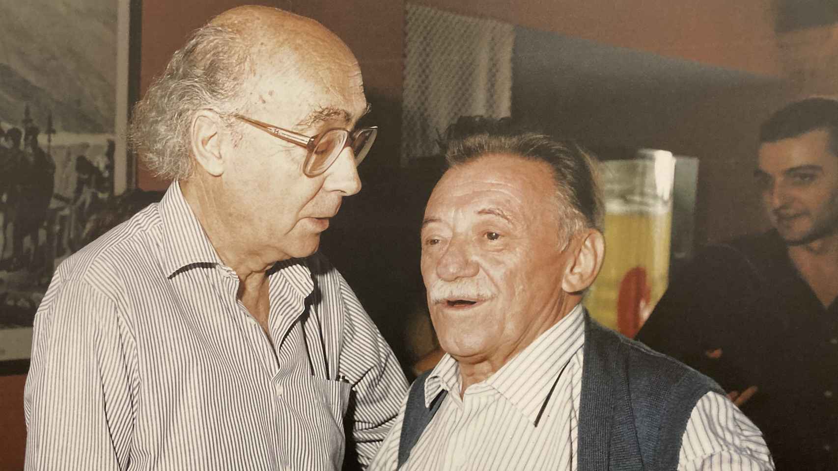 José Saramago junto a Mario Benedetti