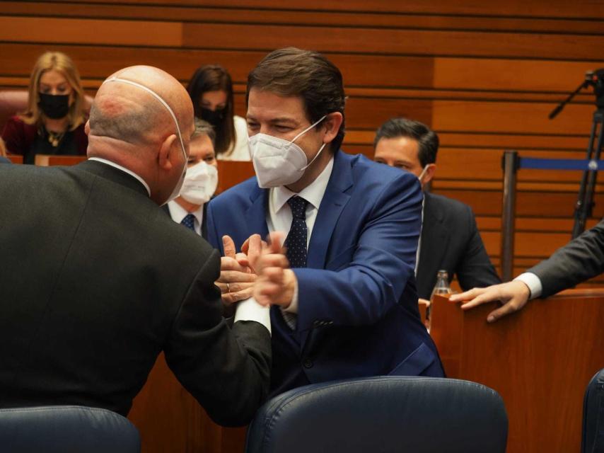 El presidente en funciones, Alfonso Fernández Mañueco, durante la sesión constitutiva de las Cortes, el pasado 10 de marzo.