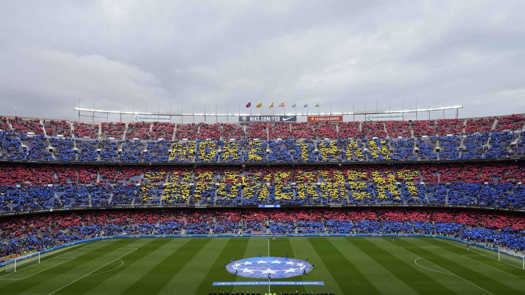 'More Than Empowerment' ('Más que empoderamiento'), el mensaje del mosaico del Camp Nou en El Clásico femenino