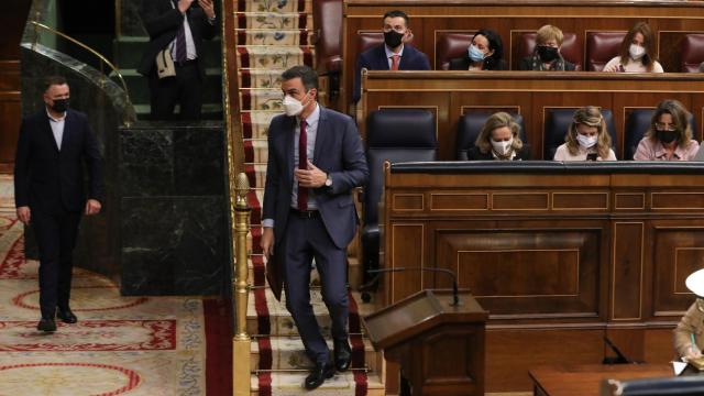 Pedro Sánchez, presidente del Gobierno, en el Congreso de los Diputados.