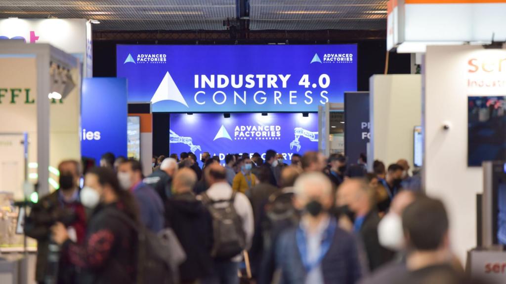 Imagen de ambiente de la sexta edición de la feria Advanced Factories, celebrada en Barcelona en marzo de 2022.