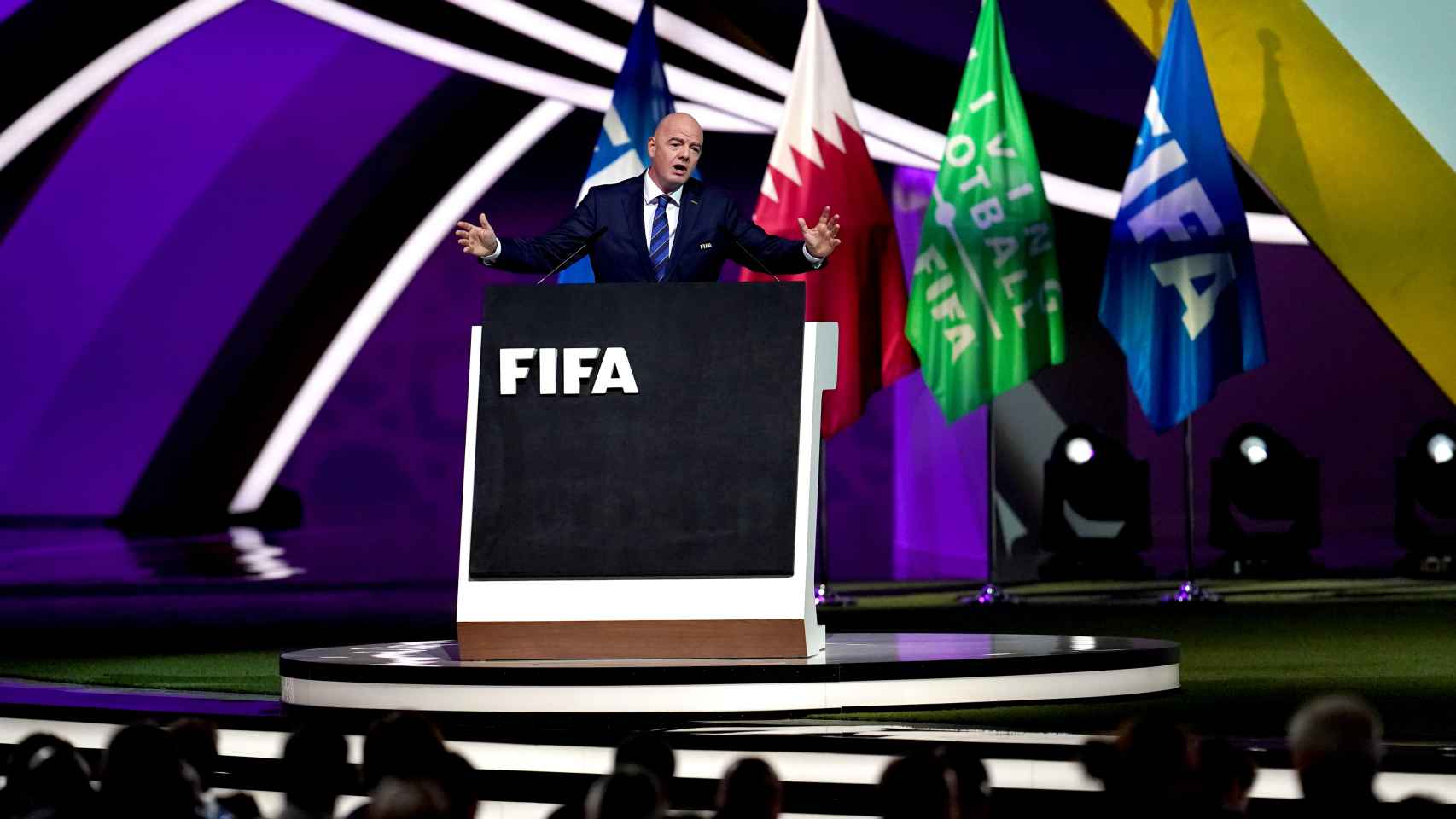 Gianni Infantino durante el 72 Congreso de la FIFA en Doha