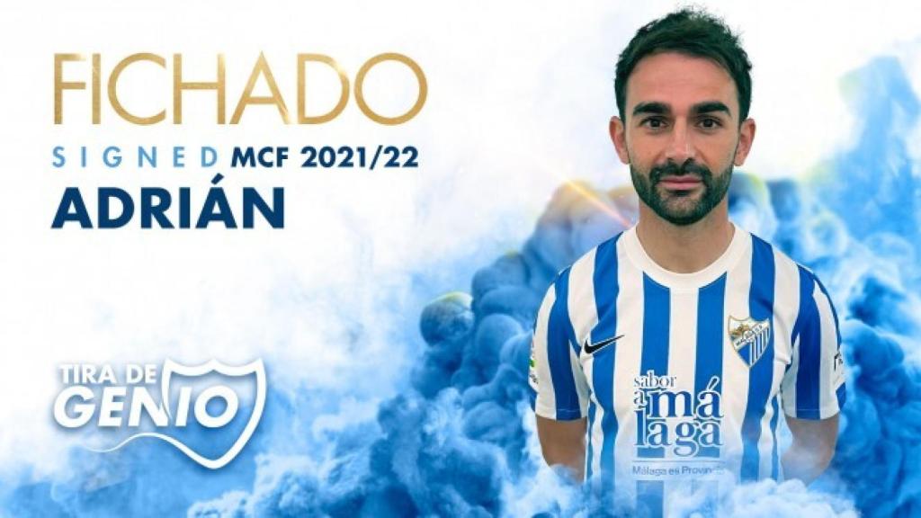 Adrián López se une a las filas del Málaga CF.