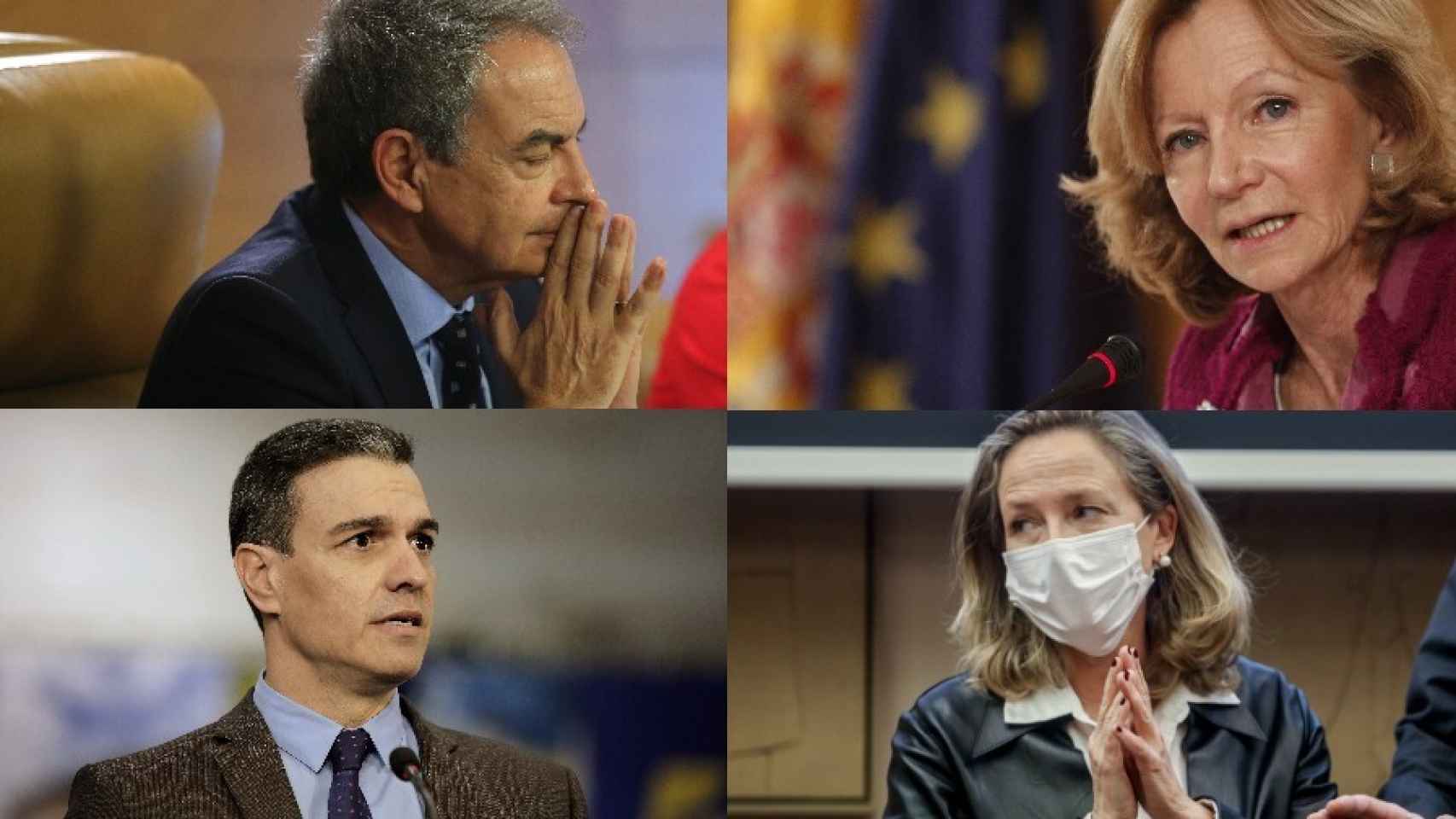 José Luis Rodríguez Zapatero, Elena Salgado, Pedro Sánchez y Nadia Calviño.