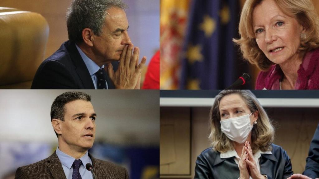 José Luis Rodríguez Zapatero, Elena Salgado, Pedro Sánchez y Nadia Calviño.