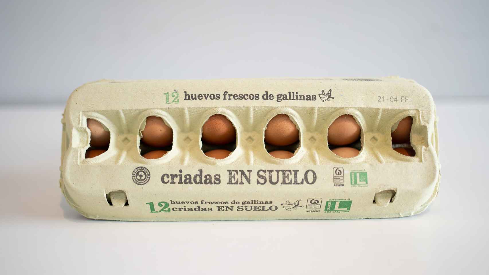 El paquete de doce huevos de Lidl.