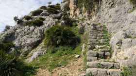 La escalera mora de Álora se encuentra en la sierra de Huma.