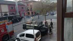 Imagen del vehículo que ardió. Fotografía: Bomberos Diputación de Valladolid