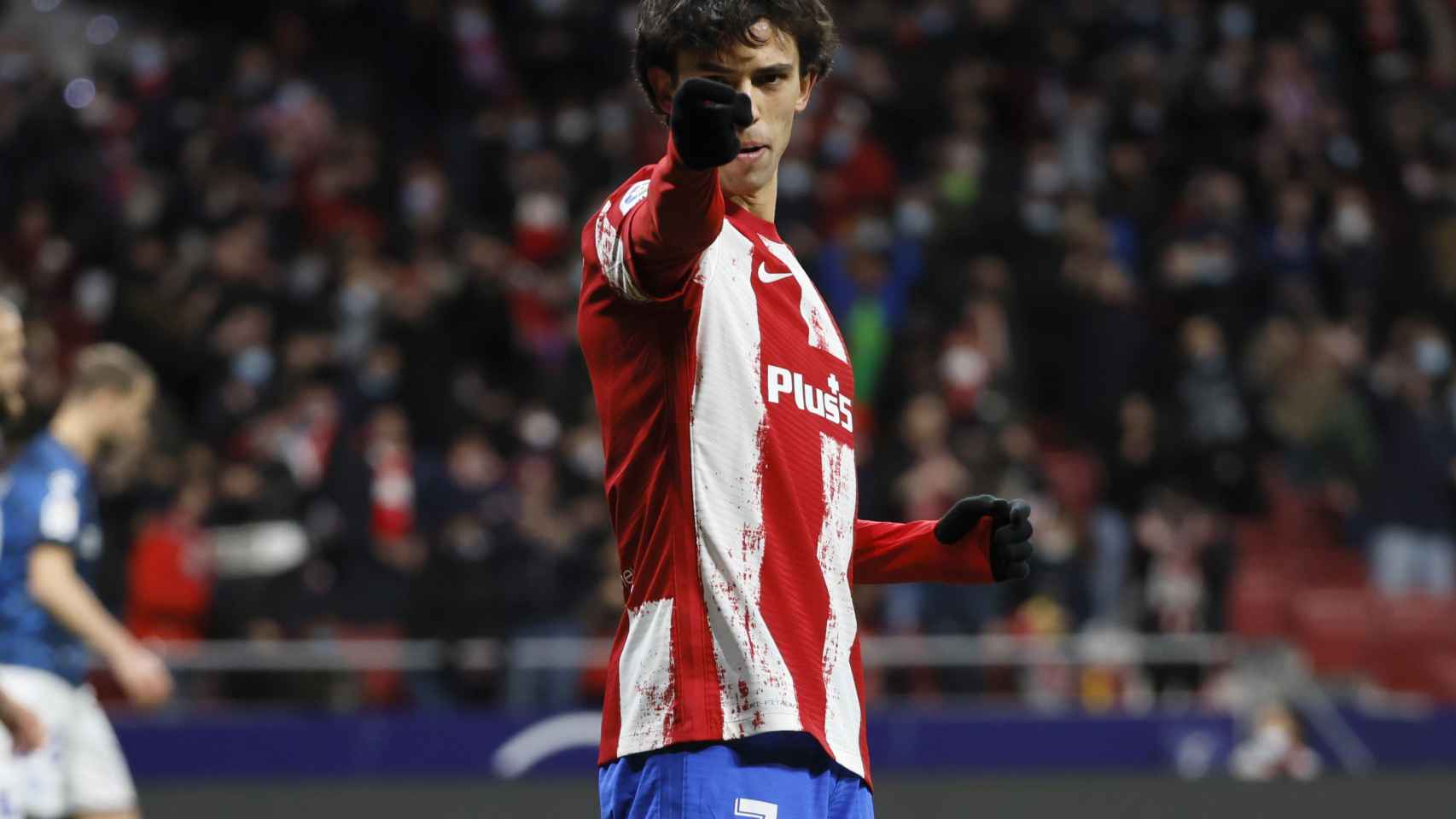 Joao Félix celebra un gol con el Atlético de Madrid