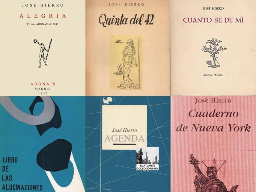 Portadas de la selección de libros de José Hierro