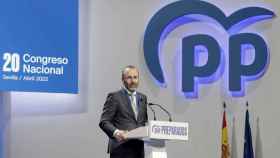 Manfred Weber, líder del PPE en el Parlamento Europeo, en el XX Congreso del PP en Sevilla.