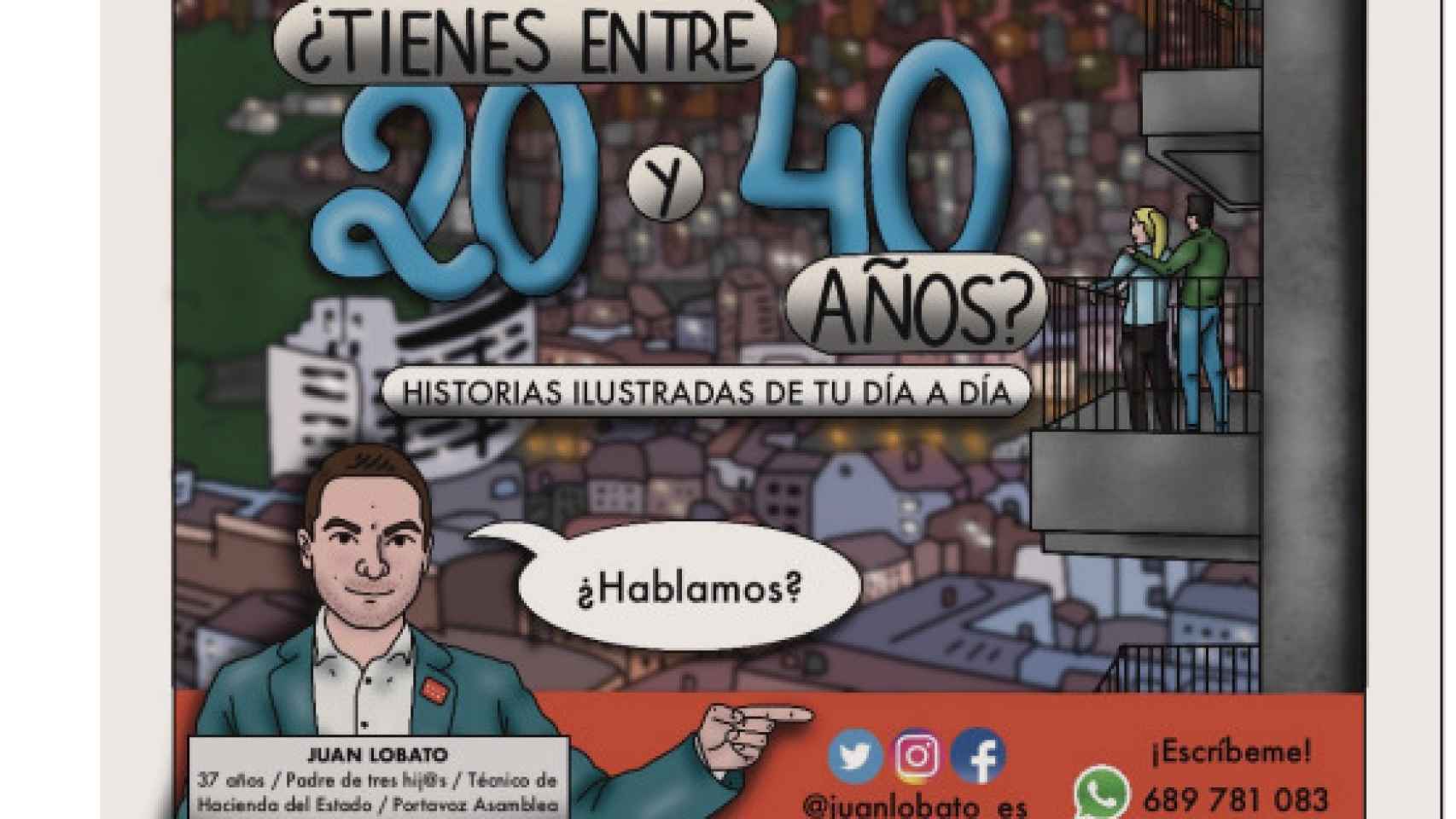 El líder del PSOE en la Comunidad de Madrid, Juan Lobato, protagoniza un cómic elaborado por los socialistas.
