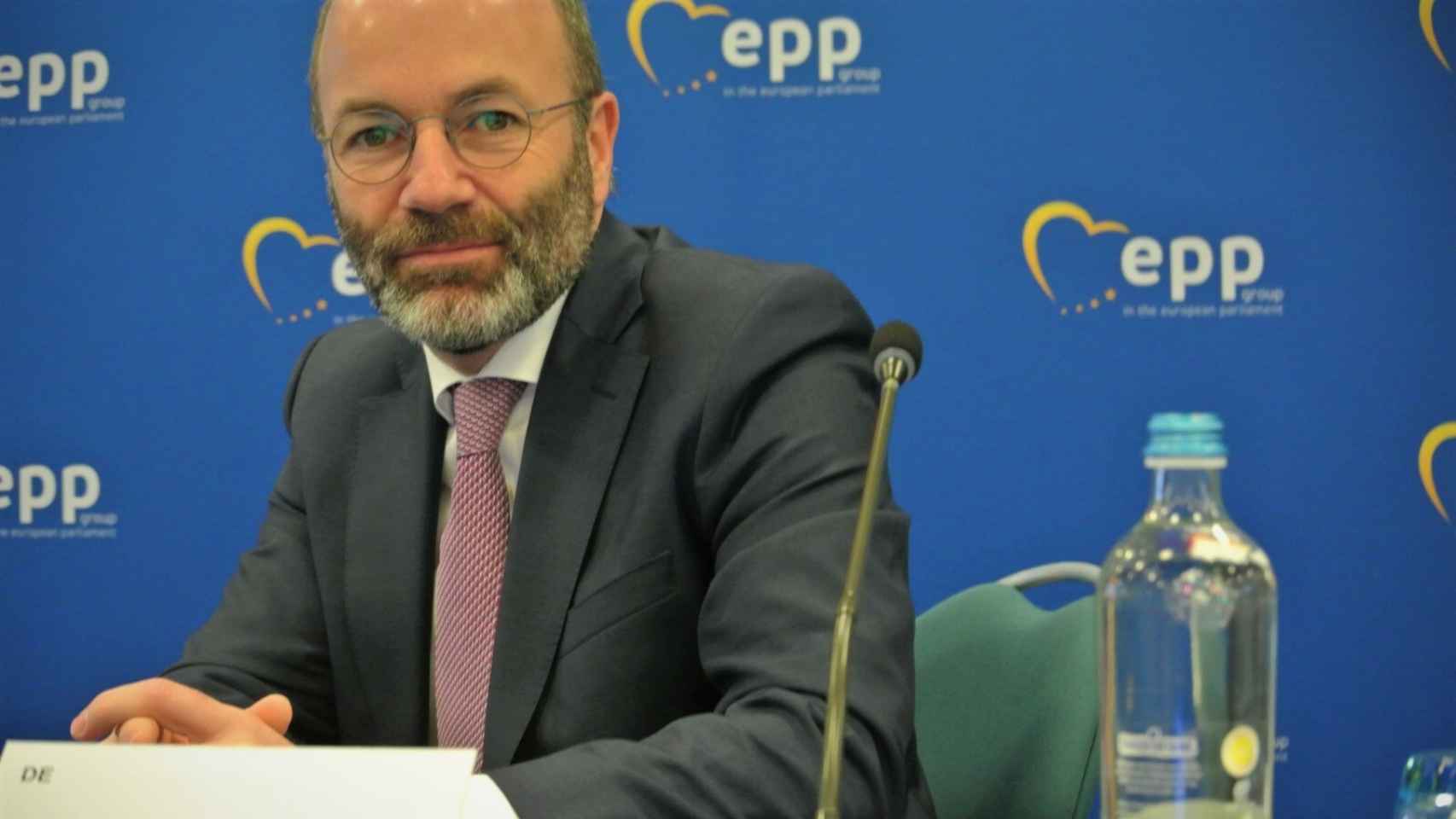 El líder del PPE en el Parlamento Europeo, Manfred Weber, entrevistado en Bruselas.