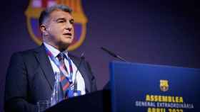 Joan Laporta, en la Asamblea Extraordinaria del FC Barcelona