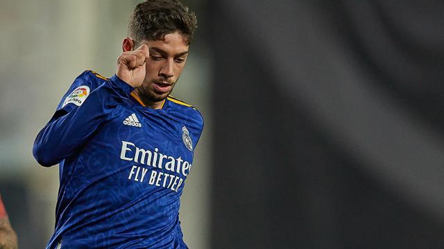 Fede Valverde, en un partido con la camiseta azul del Real Madrid