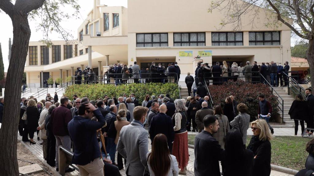 Parque Cementerio de Málaga (Parcemasa), donde se ha celebrado la misa funeral por el fallecimiento del consejero de Educación y Deporte de la Junta de Andalucía, Javier Imbroda.