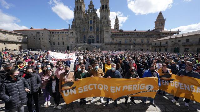 Manifestación del sector bateeiro en Santiago de Compostela