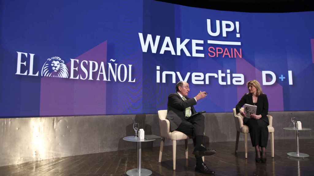 El presidente de Iberdrola, Ignacio S. Galán, durante su entrevista con Laura Ojea en Wake Up, Spain!.