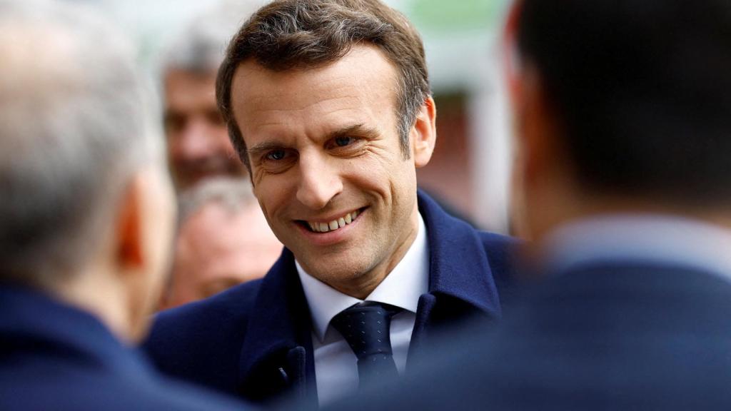 El presidente francés, Emmanuel Macron, durante un reciente acto de campaña