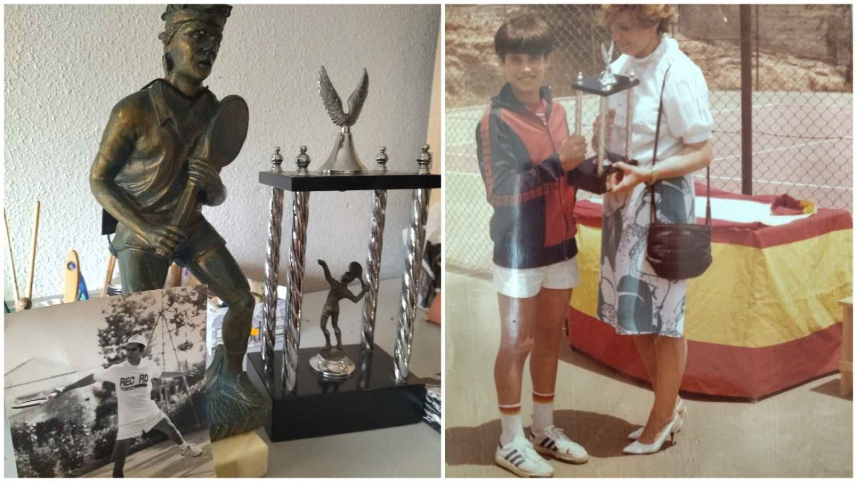 Carlos Alcaraz, padre del tenista Carlos Alcaraz, de niño, cuando empezó a competir.