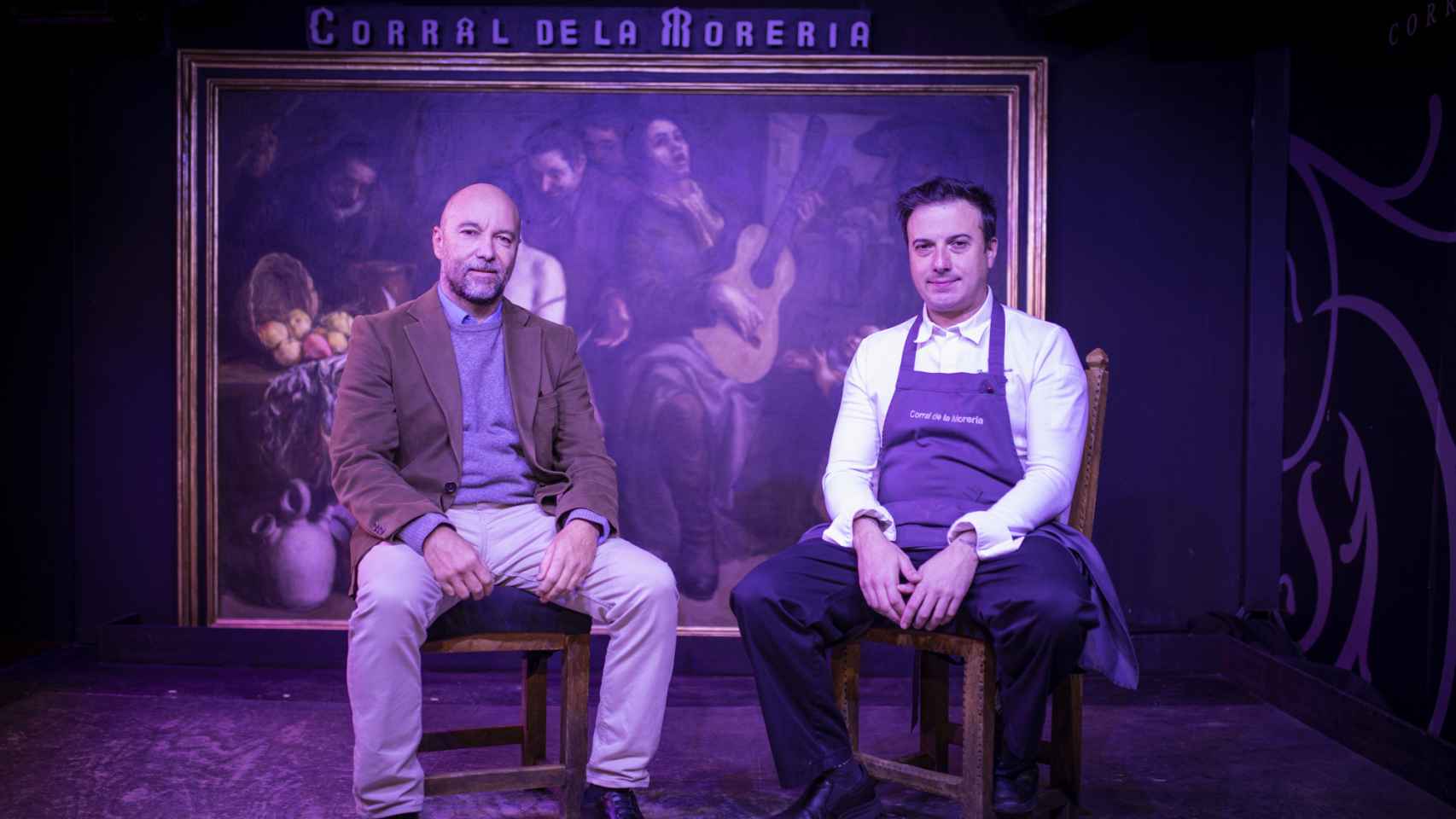 Armando del Rey y David García en el tablao del restaurante Corral de la Morería.