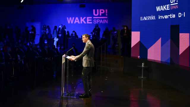 Pedro Sánchez, este lunes, en la inauguración del Wake UP, Spain!