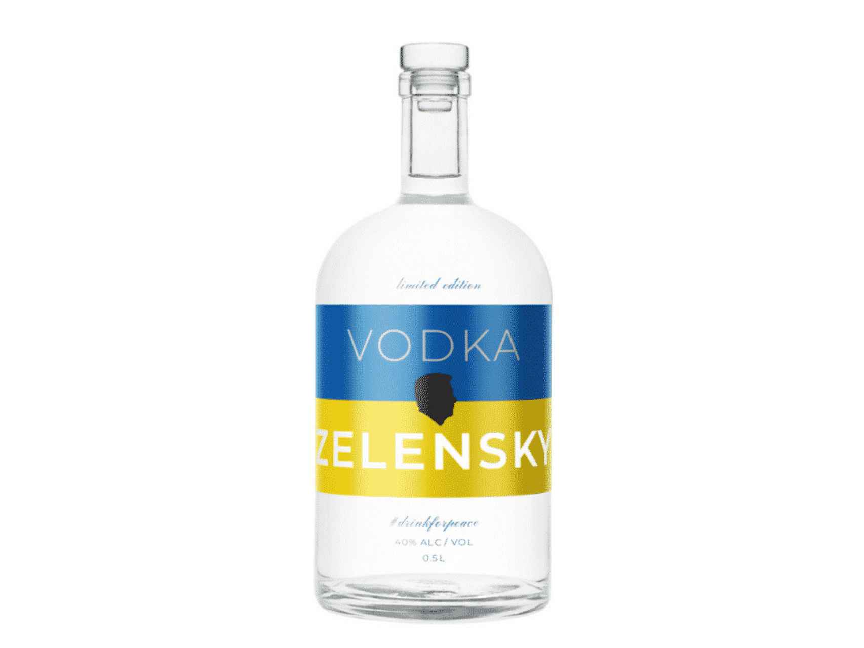Diseño de la botella del Vodka Zelensky.