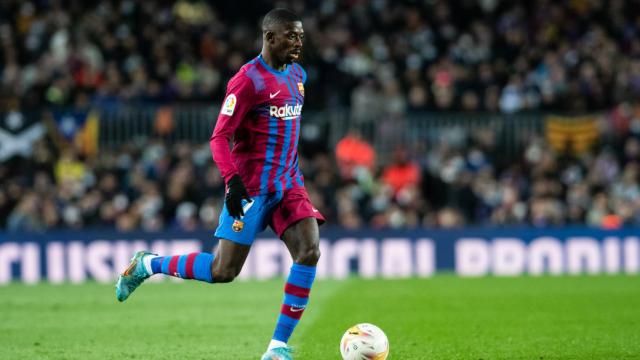 Ousmane Dembélé durante un partido con el FC Barcelona