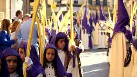 Niños en la procesión de la Pollinica.