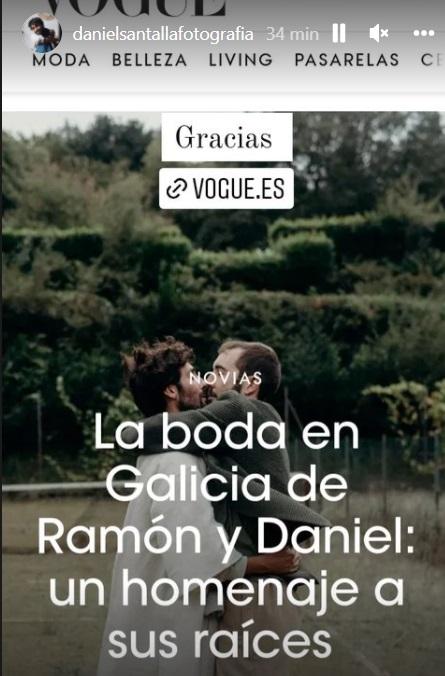 El reportaje de Vogue. Fuente: IG Stories.