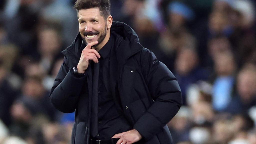 El 'Cholo'  Simeone, en un partido del Atlético de Madrid de la Champions League 2021/2022