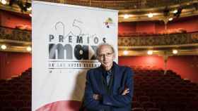 José Luis Alonso de Santos, Premio Max de Honor, desde el escenario del Teatro de la Comedia de Madrid. Foto: Luis Camacho / Fundación SGAE