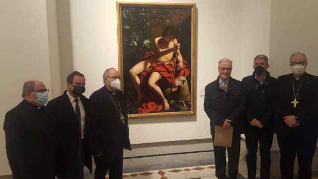 Presentación de la pintura de Caravaggio San Juan en el desierto tras su restauración