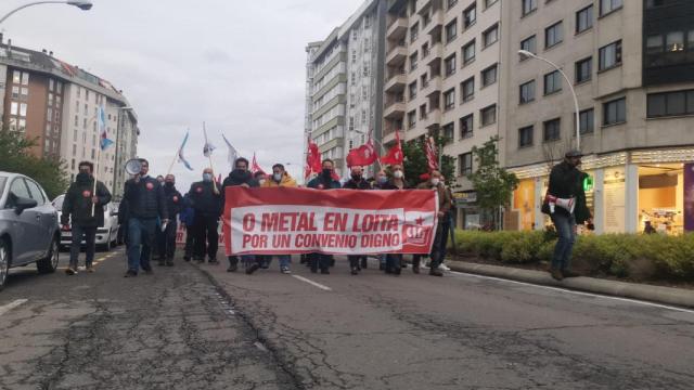 Trabajadores del metal exigen en A Coruña un convenio digno.