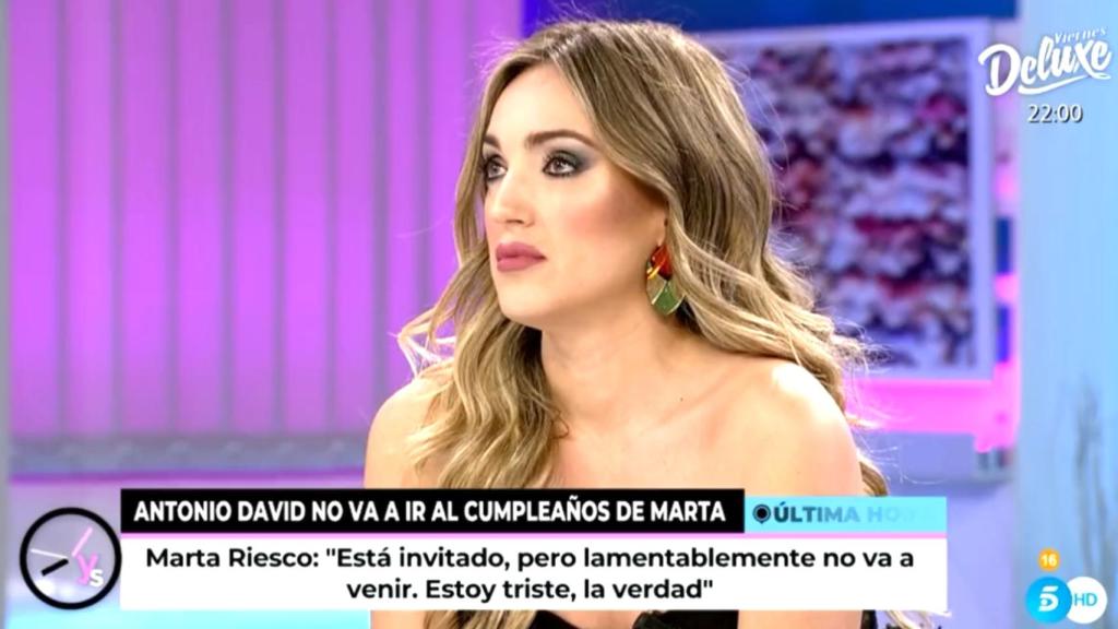 Marta Riesco rompe con Antonio David en directo.