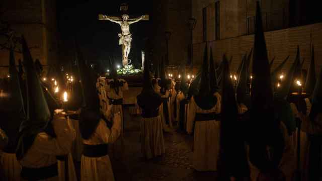 Una procesión en León durante la Semana Santa en 2019