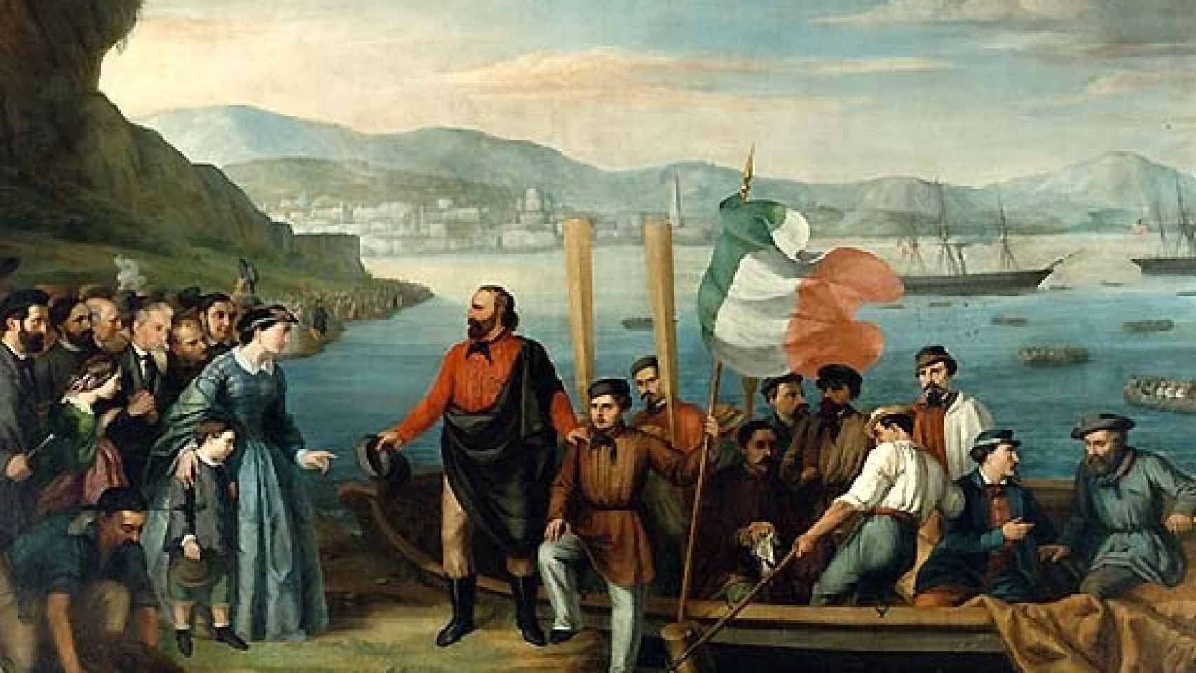 Garibaldi, en la partida de la playa de Quarto (Génova) para ponerse al frente de la Expedición de los Mil con el objetivo de conquistar Sicilia.