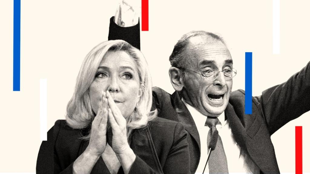 Marine Le Pen y Éric Zemmour, candidatos a la presidencia de Francia.