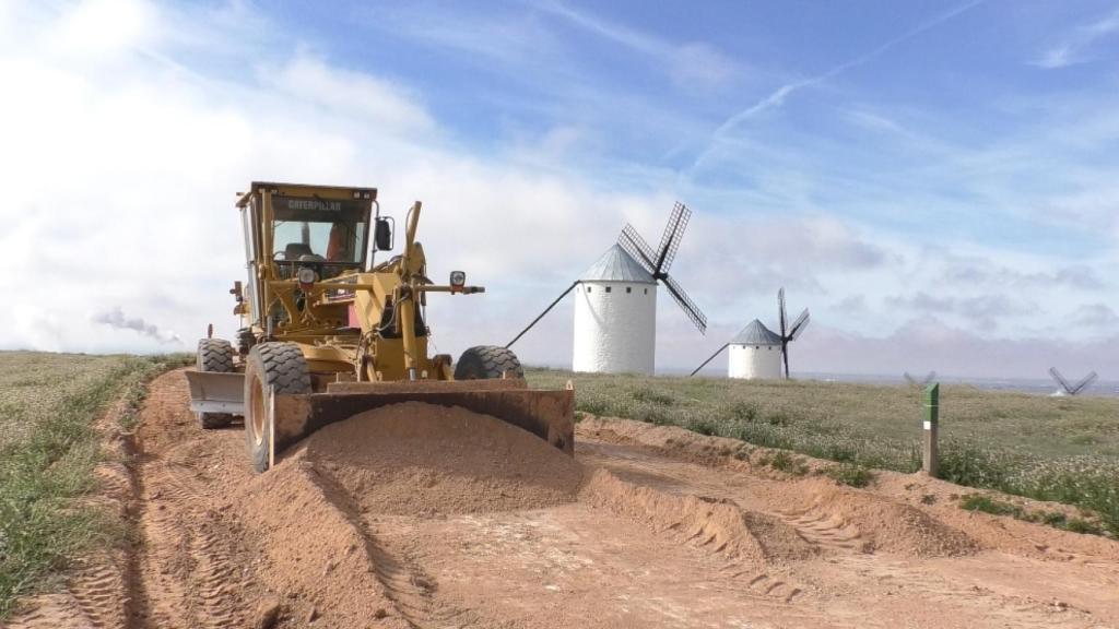 Obras en la Sierra de los Molinos de Criptana. Foto: Ayuntamiento de Campo de Criptana.